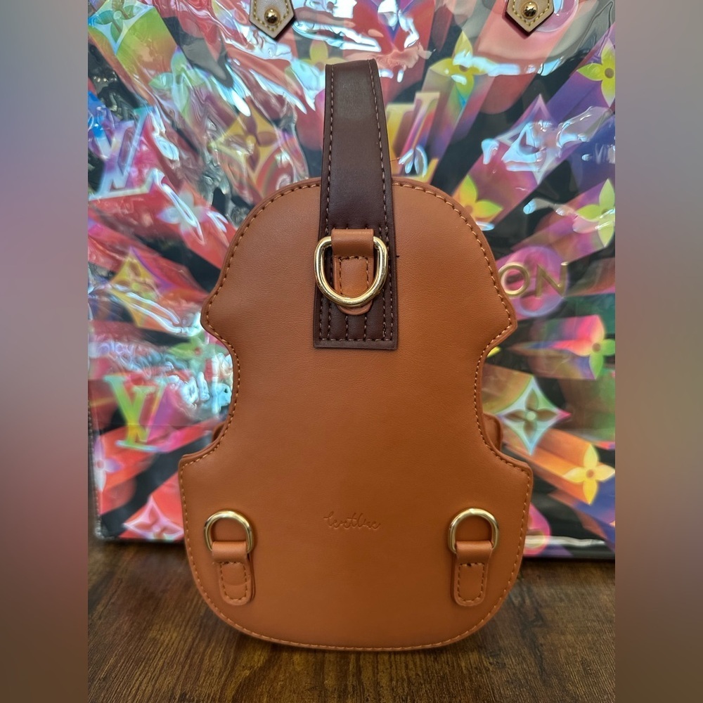 Violin Brown Shaped Bag Crossbody or Messenger Bag Sling Bag with Dust bag NWOT - Picture 15 of 16